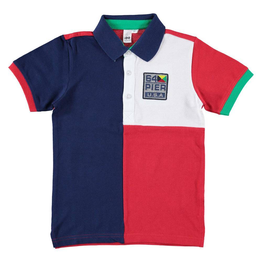 Поло футболка для хлопчика iDO кольорова бавовна трикотаж