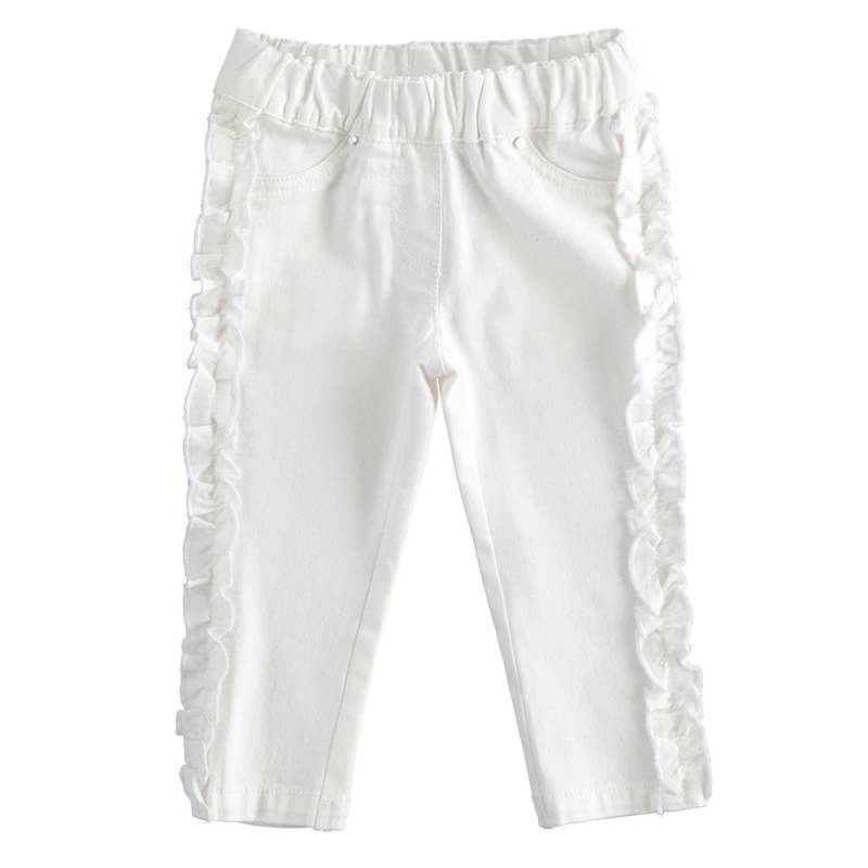 Брюки для девочки iDO трикотажные эластичные с рюшами по бокам 4.J331.00/0113