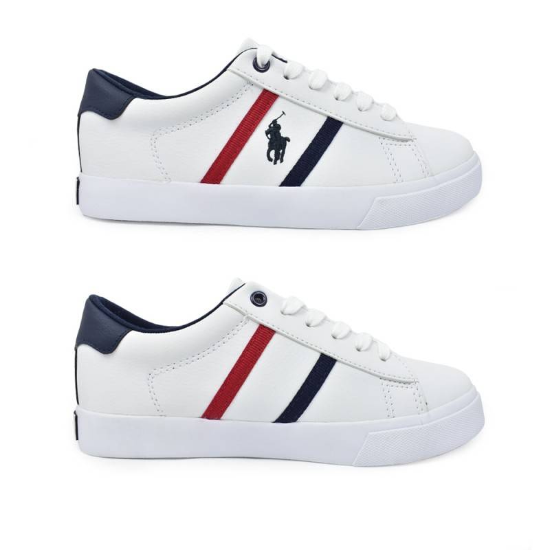 Кроссовки детские POLO мальчики демисезонные белый липучки RF101175/NAVY