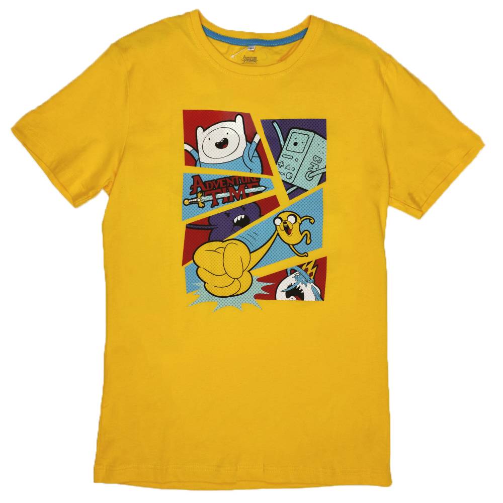Футболка для мальчика Cartoon network Adventure Time хлопок жёлтый трикотаж принт