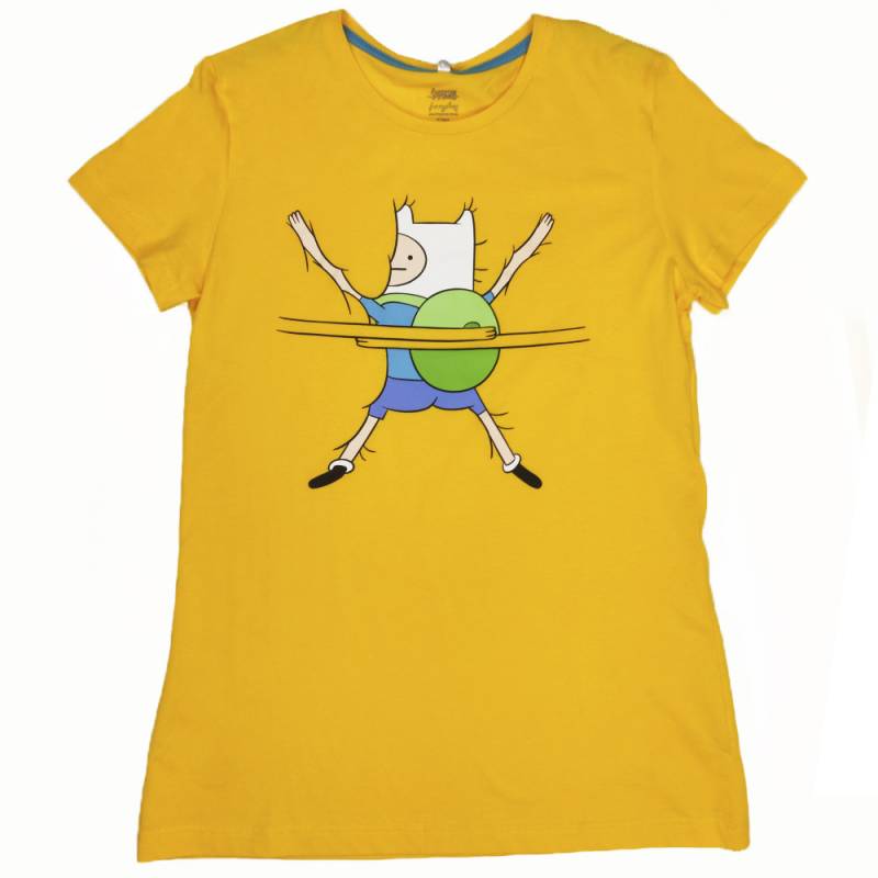 Футболка для девочки Cartoon network Adventure Time хлопок жёлтый трикотаж принт