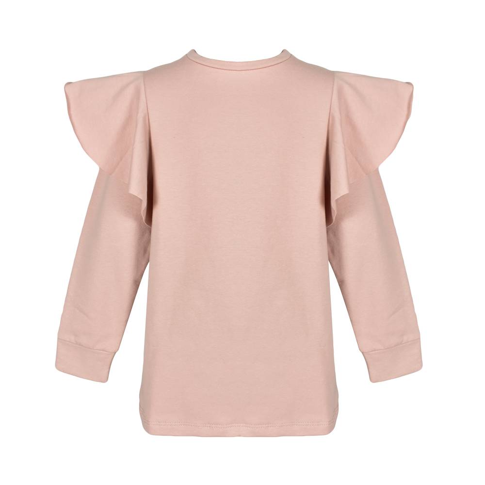 Реглан для девочки Le Petit Coco хлопок розовый трикотаж волан L1015/31