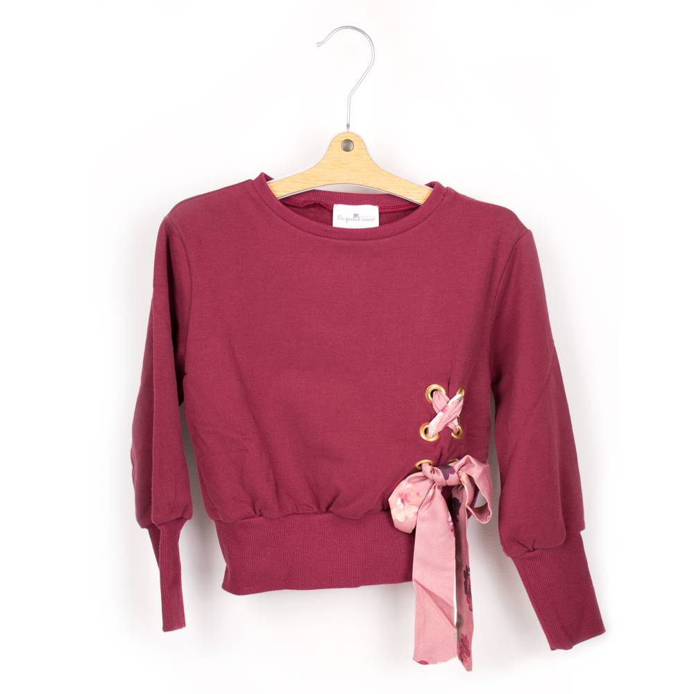 Реглан для девочки Le Petit Coco хлопок красный трикотаж PL613/66