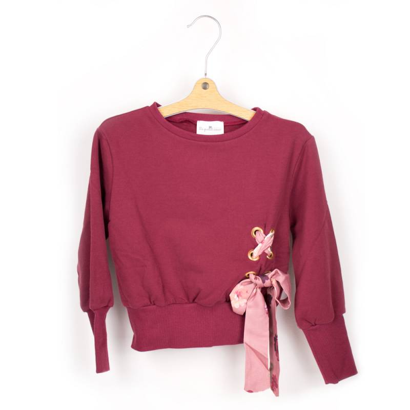 Реглан для девочки Le Petit Coco хлопок красный трикотаж PL613/66