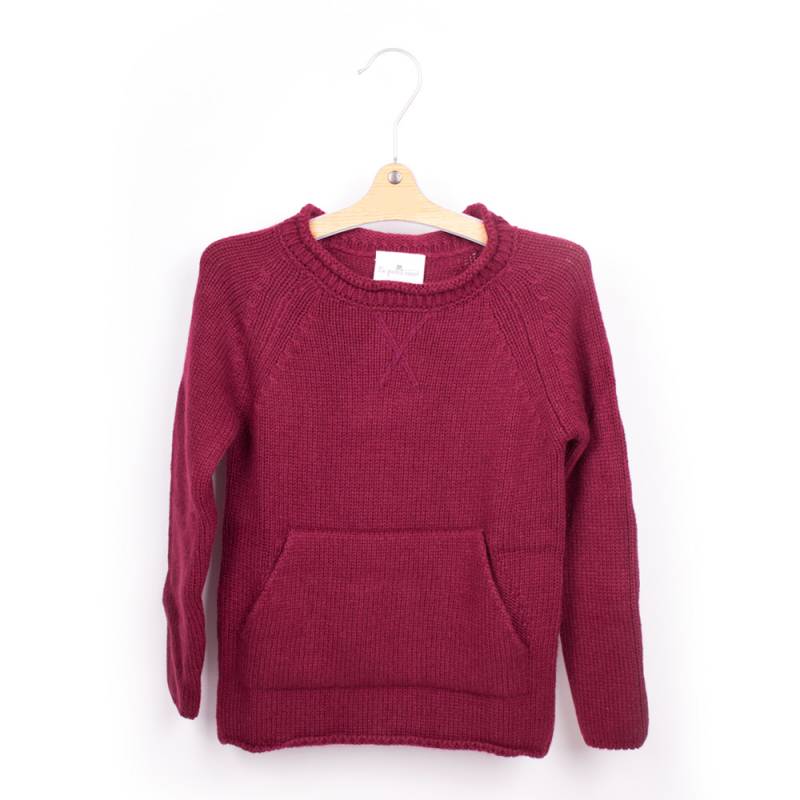 Светр для хлопчика Le Petit Coco в'язаний червоний кишеня кенгуру PL732/500